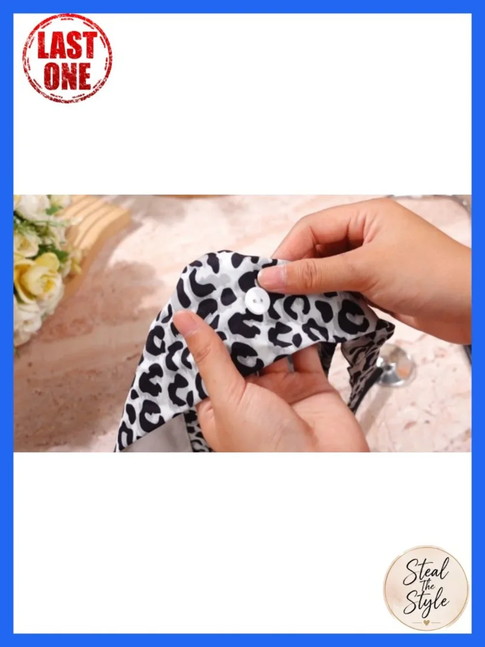 8 Pc Cotton Nurse Scrub Cap Set with Ear Buttons Sweatband